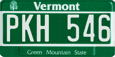 VT license plate PKH546