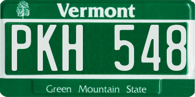 VT license plate PKH548
