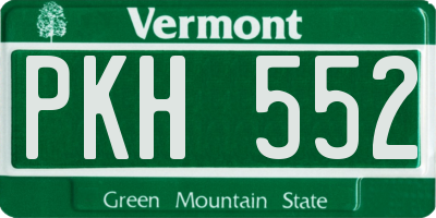 VT license plate PKH552
