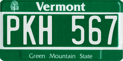 VT license plate PKH567