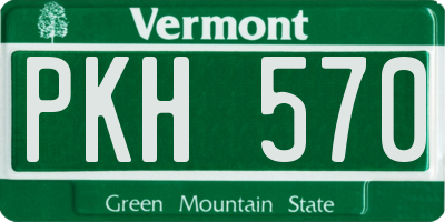 VT license plate PKH570