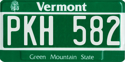 VT license plate PKH582