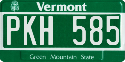 VT license plate PKH585