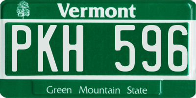 VT license plate PKH596