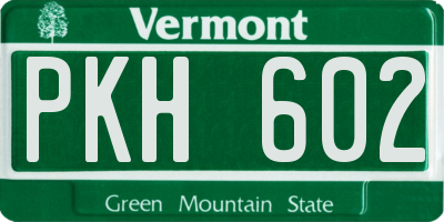 VT license plate PKH602