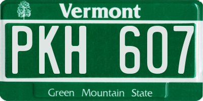 VT license plate PKH607