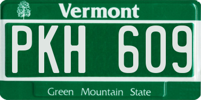 VT license plate PKH609