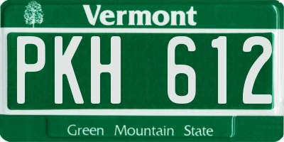 VT license plate PKH612
