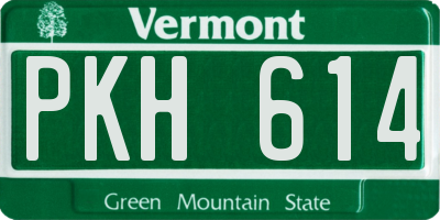 VT license plate PKH614