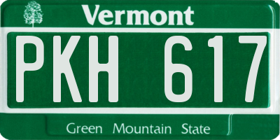 VT license plate PKH617