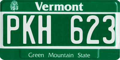 VT license plate PKH623