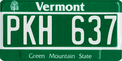 VT license plate PKH637