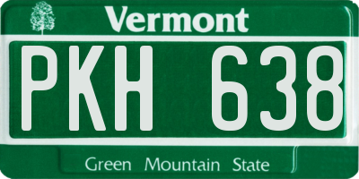 VT license plate PKH638
