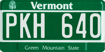 VT license plate PKH640