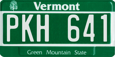 VT license plate PKH641