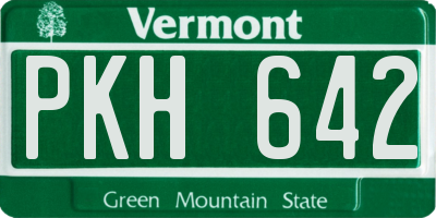 VT license plate PKH642