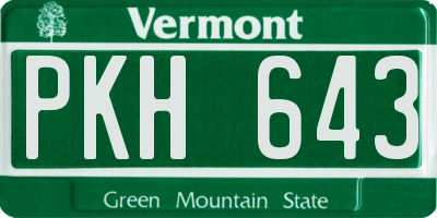 VT license plate PKH643