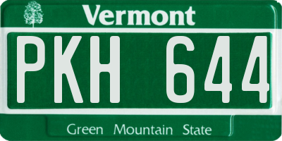VT license plate PKH644