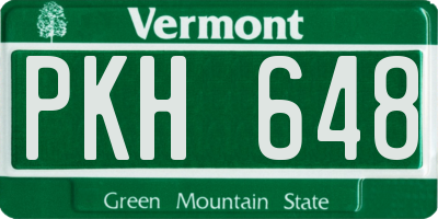 VT license plate PKH648