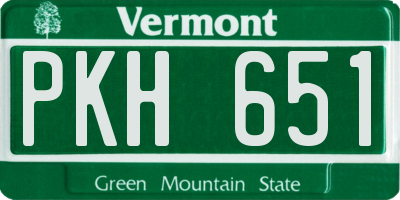 VT license plate PKH651