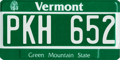 VT license plate PKH652