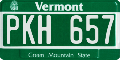 VT license plate PKH657