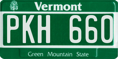 VT license plate PKH660
