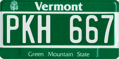 VT license plate PKH667