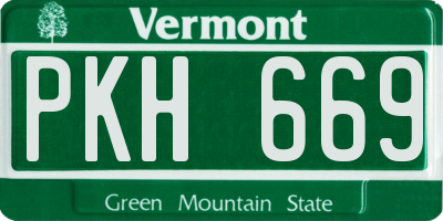 VT license plate PKH669