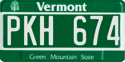 VT license plate PKH674