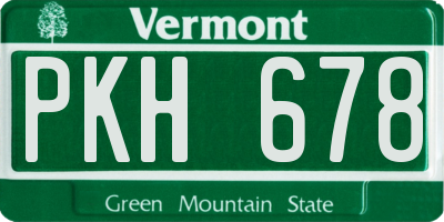 VT license plate PKH678