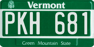 VT license plate PKH681