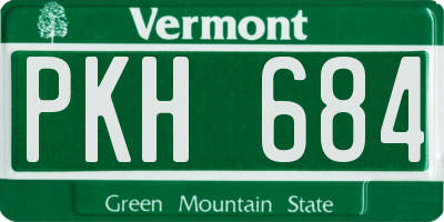 VT license plate PKH684