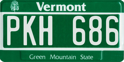 VT license plate PKH686
