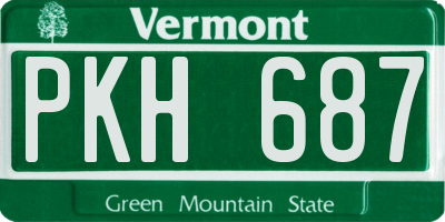 VT license plate PKH687