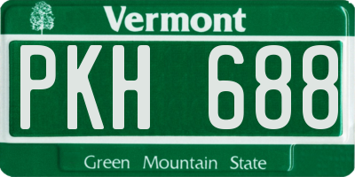 VT license plate PKH688