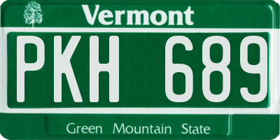 VT license plate PKH689