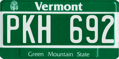 VT license plate PKH692