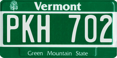 VT license plate PKH702