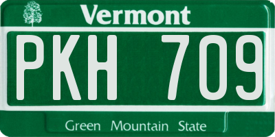 VT license plate PKH709