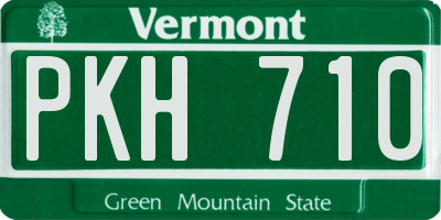 VT license plate PKH710