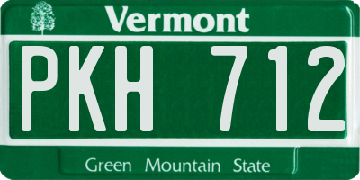 VT license plate PKH712