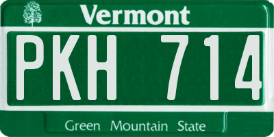 VT license plate PKH714