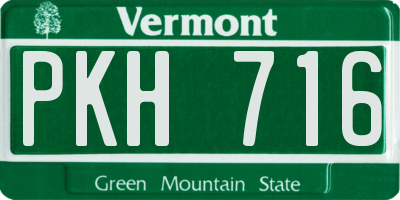 VT license plate PKH716