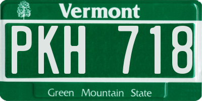 VT license plate PKH718