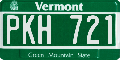 VT license plate PKH721