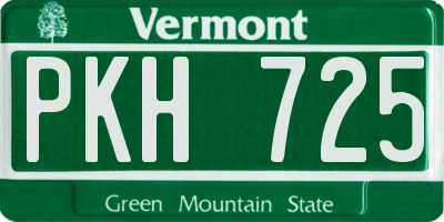 VT license plate PKH725