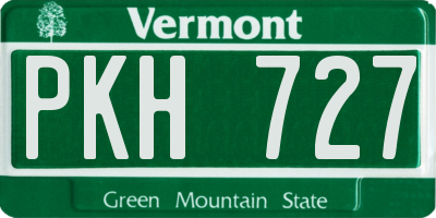 VT license plate PKH727