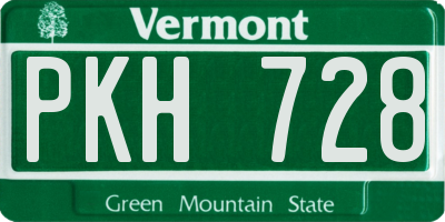 VT license plate PKH728