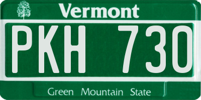 VT license plate PKH730